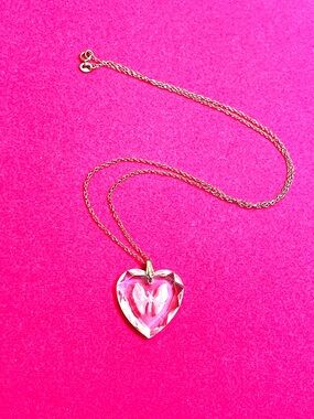 Sterling Crystal Butterfly Heart Necklace